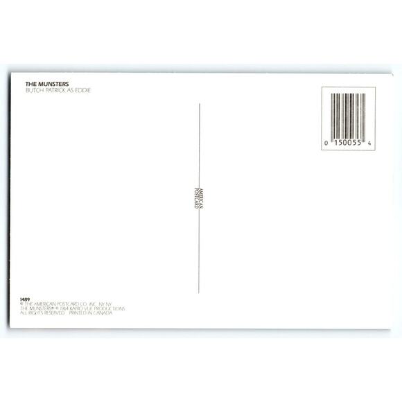 The Munsters Eddie Spots Collar Postcard Chrome Continental Halloween Horror TV - Picture 2 of 2